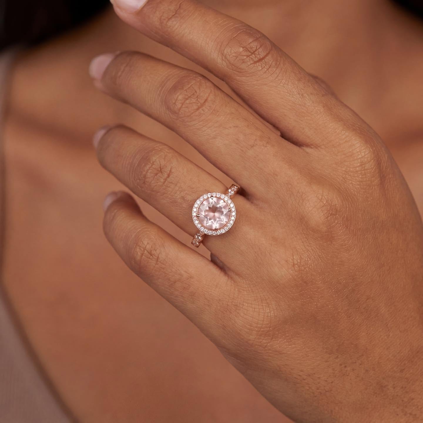 Bague quartz rose