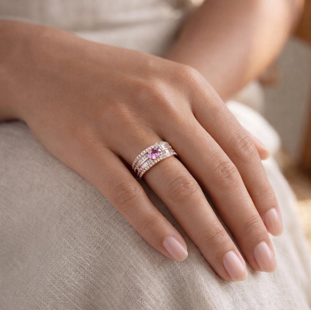 Bague saphir rose